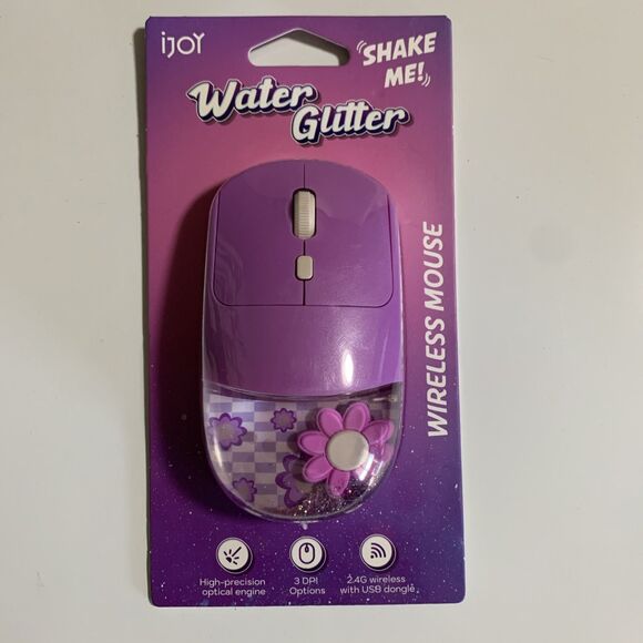 New Water Glitter Sparkles Kawaii Glitter Explosion Camp Wireless Computer Mouse - Picture 2 of 5